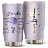 2IMT Tumbler cristiano con diseño biblia, mantiene bebidas calientes.
