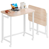 Escritorio móvil 4NM con ruedas y plegable, ideal para espacios reducidos.