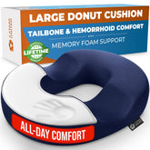 Cojín 5 STARS UNITED en forma de dona para hemorroides, alivia la presión al sentarse.