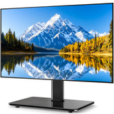 La base de vidrio templado de 5Rcom sostiene televisores de 27–60 pulgadas con seguridad estable.