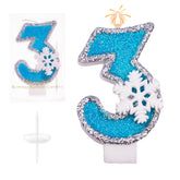 AKURIEEY velas copo de nieve azules para decorar pasteles con toque invernal.