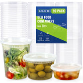 AOZITA contenedores delicatessen 8 oz con tapa segura para porciones pequeñas
