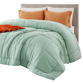 Bedsure edredón tamaño reina verde salvia, frente visible, suave y cómodo