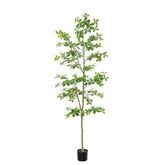 Bellacat arbol olivo artificial 7ft, tronco natural y hojas realistas para interiores.