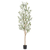 Bellacat árbol de olivo artificial con tronco de madera natural para decorar salas.