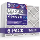 BNX TruFilter con embalaje 6-pack para cambios fáciles en HVAC.