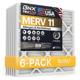 BNX TruFilter 12x12x1 para HVAC mejora el flujo de aire.