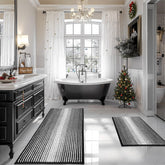 BSICPRO alfombra baño 2p chenille negro absorbente y suave para pies.