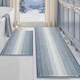 BSICPRO alfombra de baño frente, conjunto chenille, azul bruma para confort al pisar