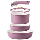 Conjunto CAROTE completo con mangos desmontables para transferencia fácil del horno a la mesa.