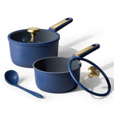 CAROTE conjunto de sartenes 2qt y 2.5qt con tapa y cucharón para cocina diaria.