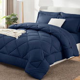 CozyLux edredón para cama rey californiano en azul marino y tacto suave