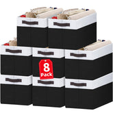 Criusia 8-pack cestas almacenamiento grande para closet y sala, organización práctica.