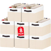 Criusia 8Pack: cestas grandes para almacenar tejidos y ropa, fácil organización.