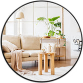 Fabuday espejo redondo negro 30 pulgadas, frontal para ampliar el salón