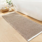 GRLYUH alfombra de baño waffle 24x60 en khaki y blanco para mayor confort