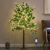 Hairui árbol ficus artificial con luces LED de 4 pies para decoración interior