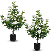 Hananona camelia artificial arbol-blanco-1, decoración duradera para interiores