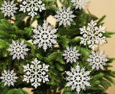 HDLJD copos de nieve blancos de 4-2 pulgadas para decoración navideña duradera.