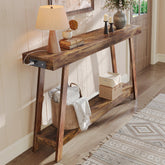 Consola Huuger con estación de carga frontal para dispositivos y lámparas.