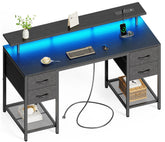 Huuger escritorio 55 pulgadas con cajones, ideal para organización de documentos.