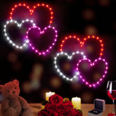 ILLUMINEW Corazón para Ventana con luz rojo-rosado, ideal para atmósfera romántica.
