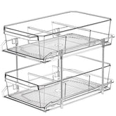 Organizador LANDNEOO de dos niveles con claridad para despensa y tocador.