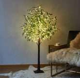 LITBLOOM árbol olivo iluminado, cuatro pies, iluminación suave para interiores y exteriores.