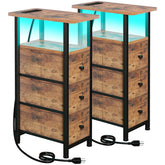 LOAKEKEL mesitas laterales estrechas en conjunto de 2 optimizan espacios pequeños