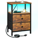 LOAKEKEL mesita noche con cargador incorporado para cargar dispositivos junto a la cama