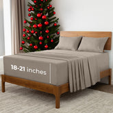 Sábanas Mellanni King de profundidad extra, juego de 4 piezas para cama lujosa