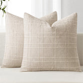 Fundas MIULEE de cojín con lino y cuadros en 26x26 para sofá o cama, estilo versátil