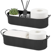 Cesta Mkono de metal para tanque de inodoro, conjunto de dos, ideal para organización elegante.