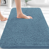 OLANLY alfombra baño 30x20 en chenille suave para pies cálidos.