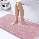 Alfombra OLANLY 44x24 rosa polvo: chenilla suave para pies cómodos