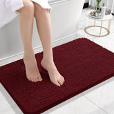 OLANLY alfombra de baño con chenille suave para pies cómodos tras la ducha