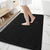 OLANLY Alfombra de baño 59x35 cm en chenille suave para pies cómodos al salir de la ducha.