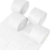 PartyWoo serpentinas crepé blanco: cuatro rollos para un fondo elegante en la fiesta