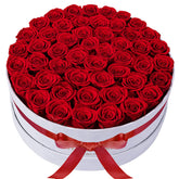 Perfectione Roses: rosas preservadas en caja de terciopelo rojo, regalo duradero y elegante.