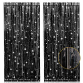 Cortinas de flecos negro de PIGETALE para fondo de fotos atractivo.
