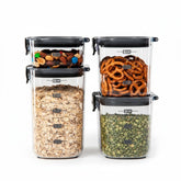 Progressive ProKeeper+ conjunto de recipientes transparentes para despensa, ahorro de espacio.