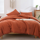 ROSGONIA colcha para cama extragrande naranja quemado boho para estilo cálido