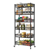 SINGAYE estantería de alambre 6 niveles con cestas de malla para evitar caídas.