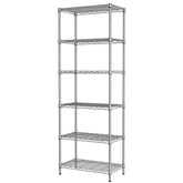 SINGAYE estantería de alambre con seis baldas ajustables, vista frontal para organización