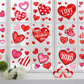 Sionoiur corazones rosados acuarela en ventana para crear ambiente romántico