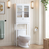 Spirich armario sobre inodoro con puerta de cristal muro, organización elegante y visión clara.