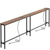 SuperJARE banco consola 79 pulgadas con dos tomas para cargar dispositivos.