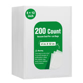 Bolsas Syntus para sellado al vacío 8x12, listas para usar y mantener frescura.