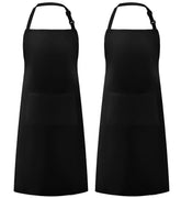 Syntus delantal cocina ajuste negro, vista frontal, protege contra salpicaduras