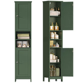 TEENFON armario alto de baño 67 pulgadas con puertas ajustables para espacios pequeños.